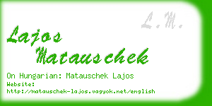 lajos matauschek business card